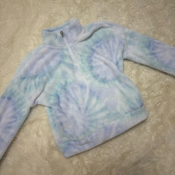Abercrombie Kids tie-dye cozy quarter-zip sweatshirt - Picture 1 of 7